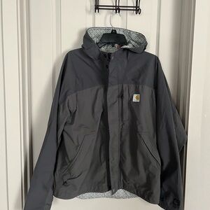 Carhartt Men's Gray Hooded rain Jacket